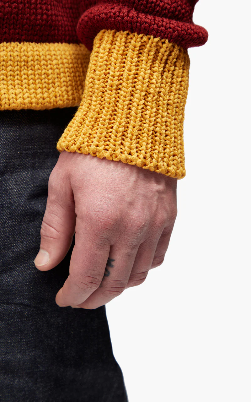 Fullcount 3008 Husk Wool Letterman Cardigan Burgundy "30th Anniversary" - Image 9
