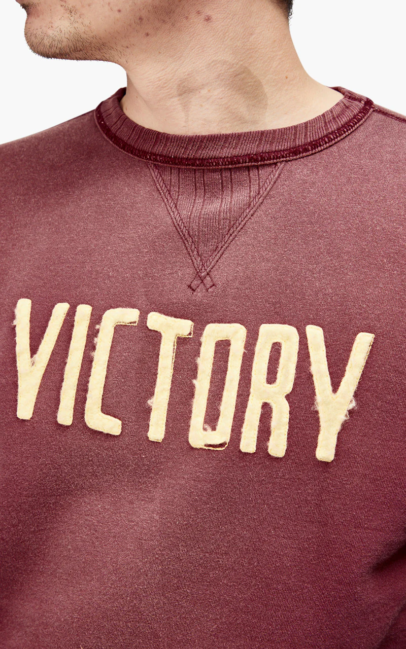 Fullcount 3757 Double V Set In Sleeve Sweater Burgundy "30th Anniversary" - Image 4