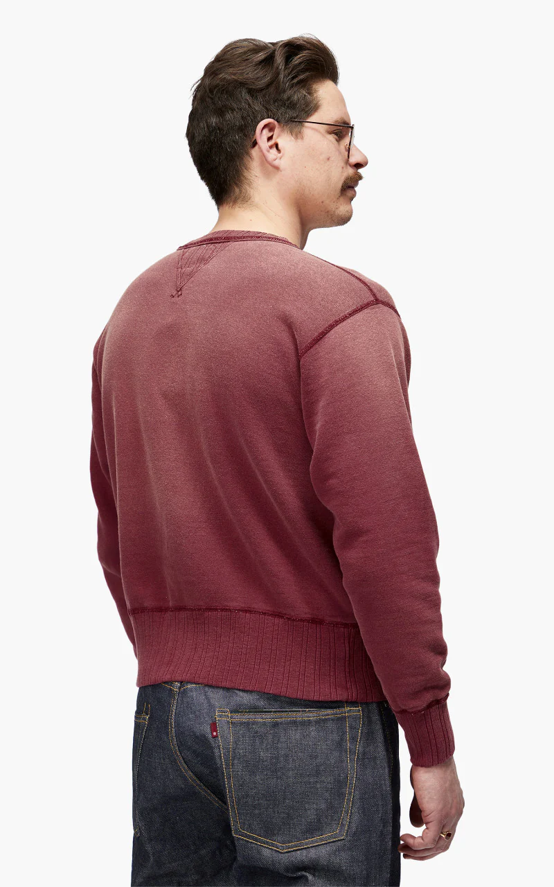 Fullcount 3757 Double V Set In Sleeve Sweater Burgundy "30th Anniversary" - Image 6