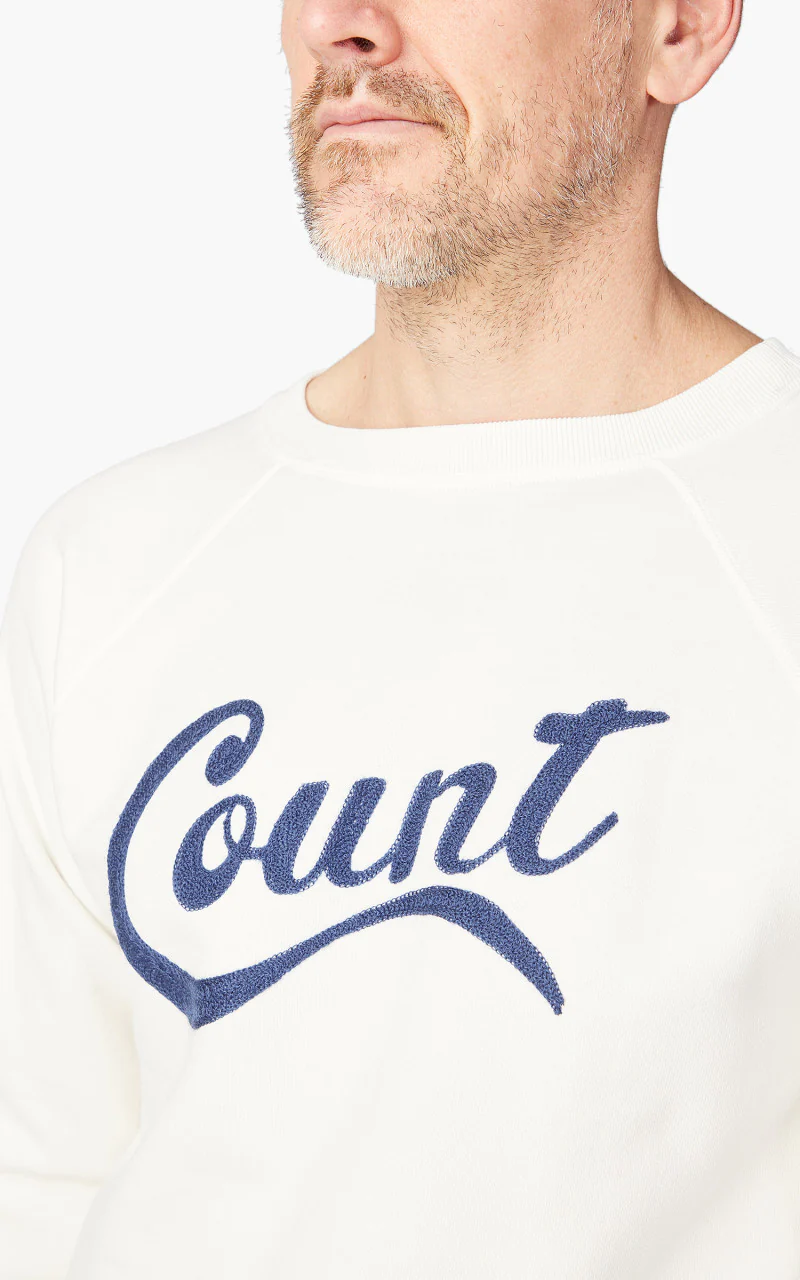 Fullcount 3765-2 "Count" Raglan Sleeve College Sweatshirt Off White - Image 5