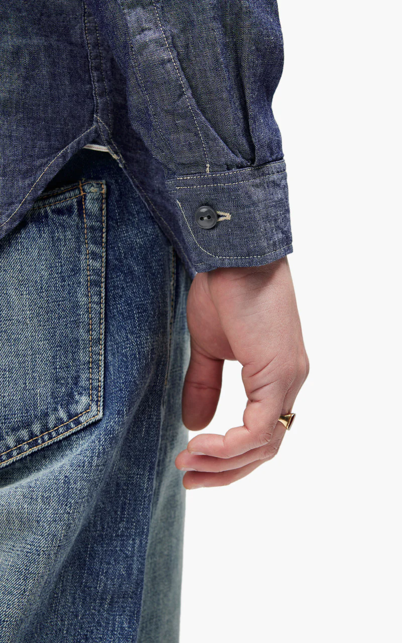 Fullcount 4810 Chambray Work Shirt Indigo - Image 8