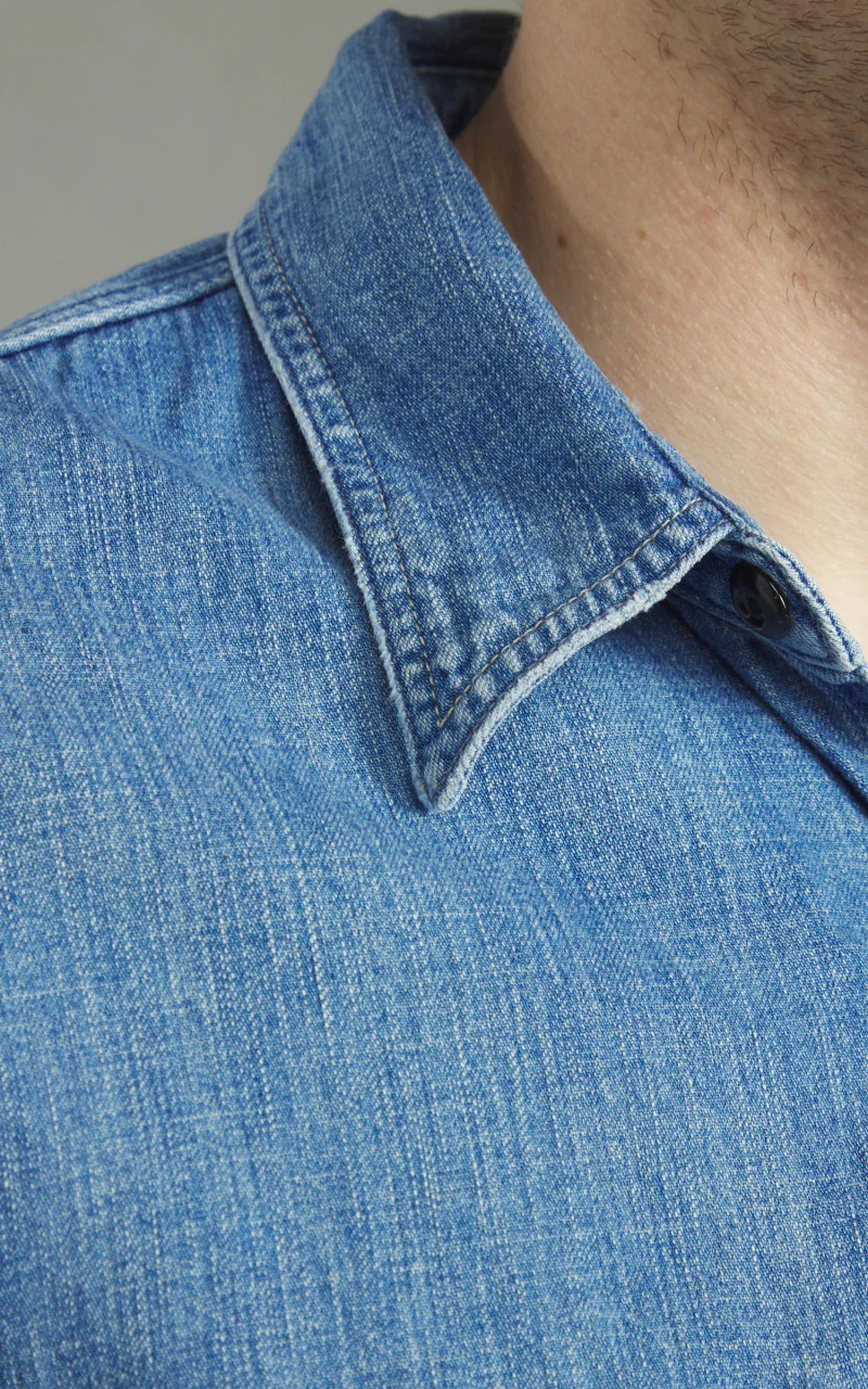 Fullcount 4890HW-24 Denim Work Shirt Used Wash - Image 6