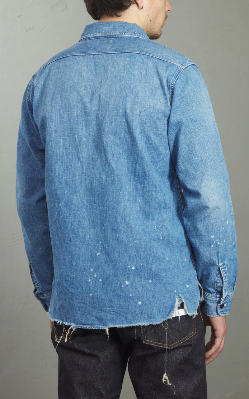 Fullcount 4890HW-24 Denim Work Shirt Used Wash - Image 7