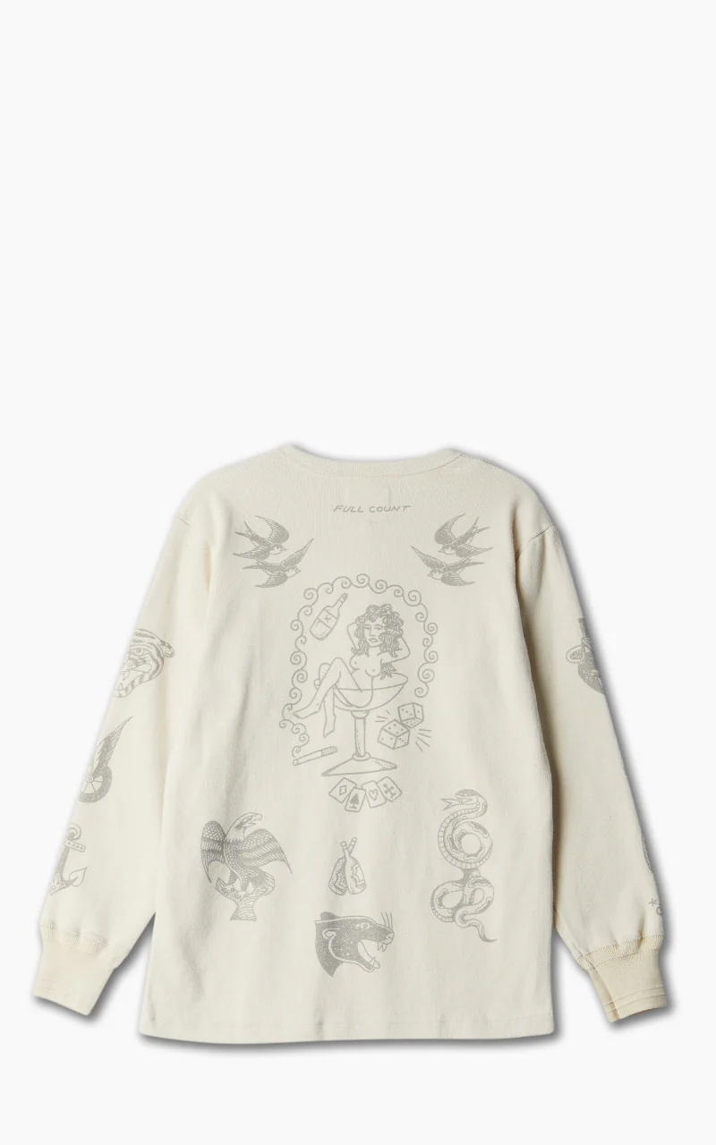 Fullcount 5023PT-1 Rib Henley "30th Anniversary" Ecru - Image 3