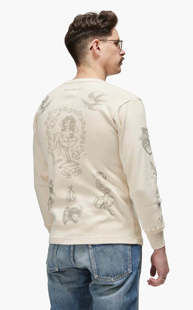 Fullcount 5023PT-1 Rib Henley "30th Anniversary" Ecru - Image 7