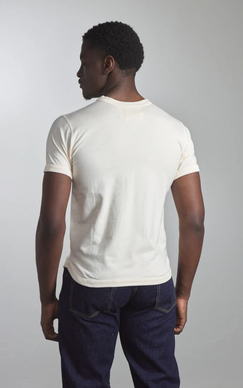 Fullcount 5222-22 Flat Seam Heavyweight T-Shirt Ecru - Image 3
