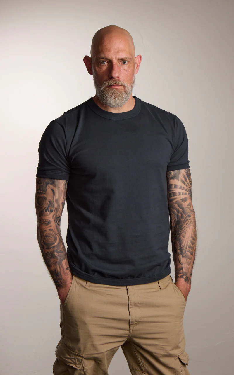 Fullcount 5222-22 Flat Seam Heavyweight T-Shirt Ink Black - Image 2