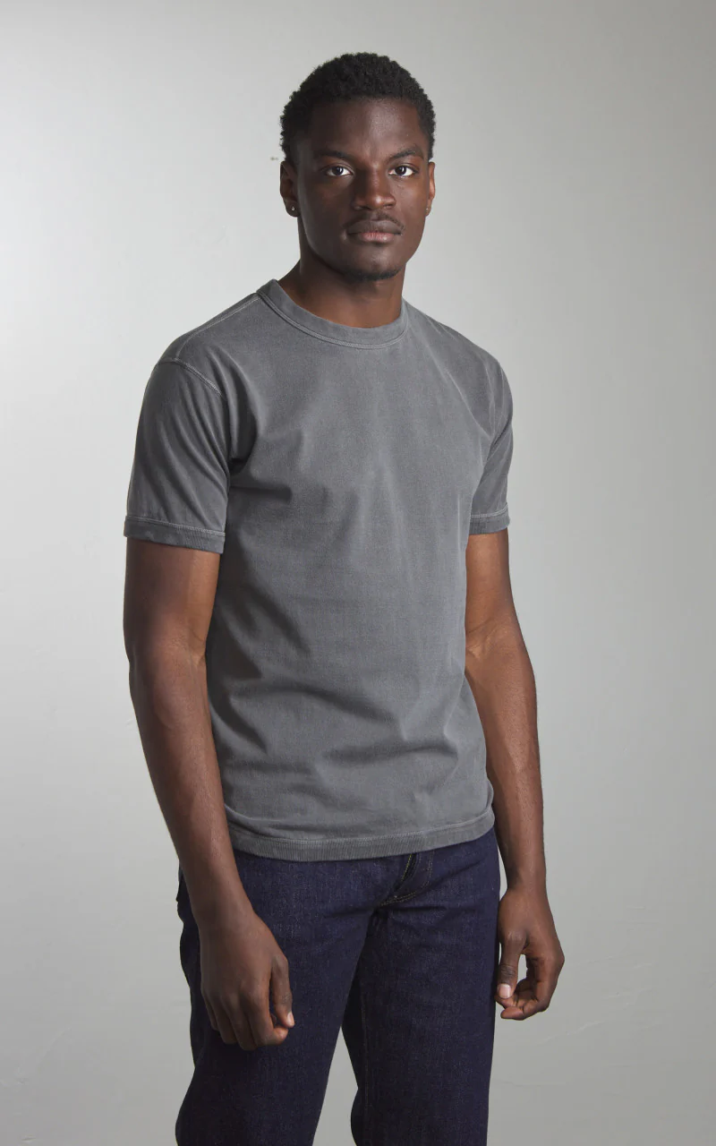 Fullcount 5222-25 Flat Seam Heavyweight T-Shirt Pigment Dyed Ink Black - Image 2