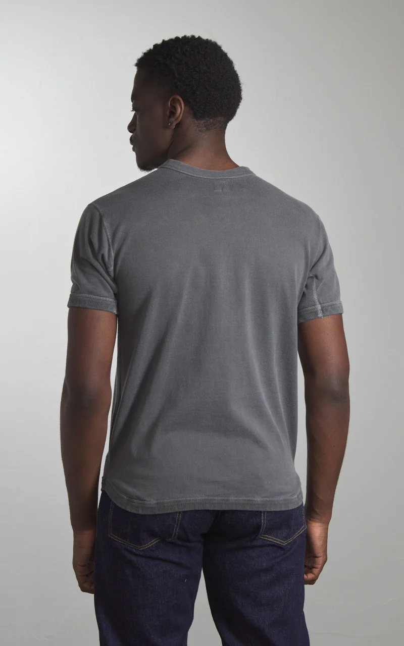 Fullcount 5222-25 Flat Seam Heavyweight T-Shirt Pigment Dyed Ink Black - Image 6