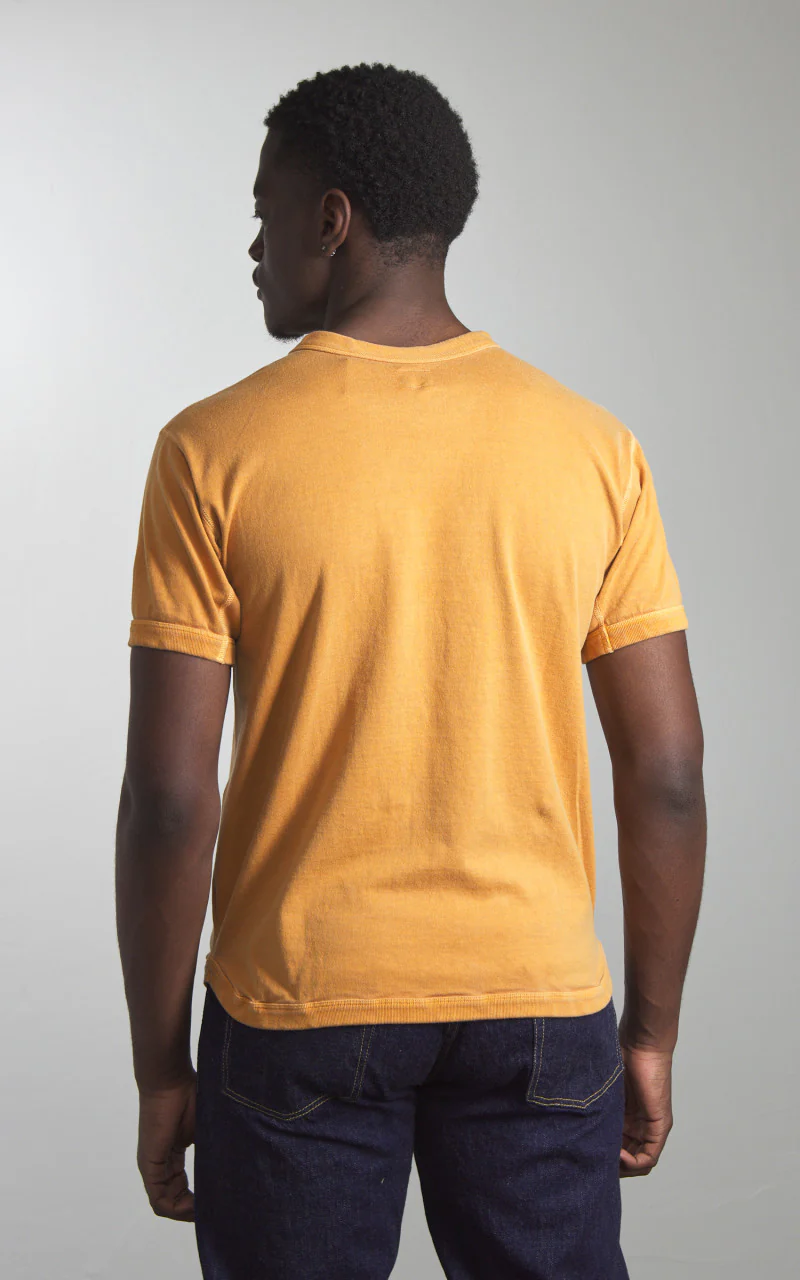 Fullcount 5222-25 Flat Seam Heavyweight T-Shirt Pigment Dyed Saffron - Image 5
