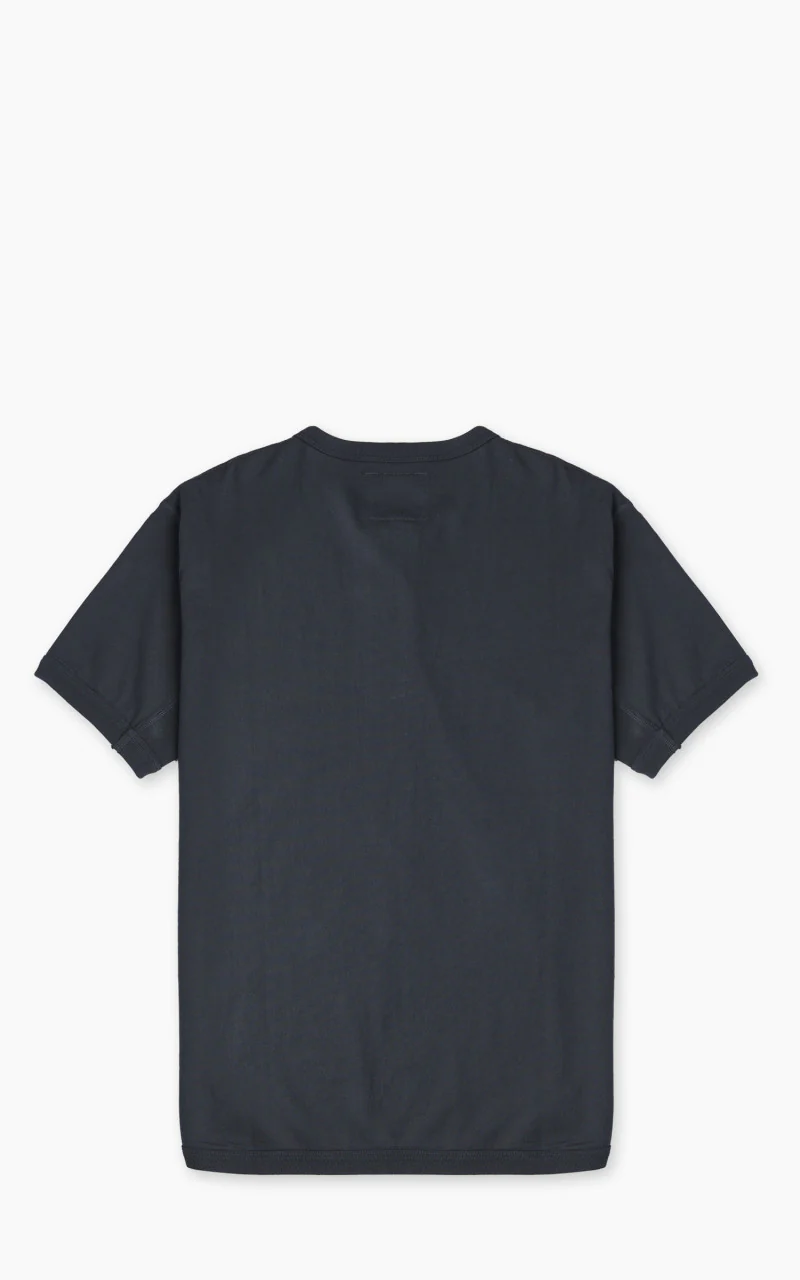 Fullcount 5222H-21 Flat Seam Heavyweight Henley T-Shirt Ink Black - Image 3