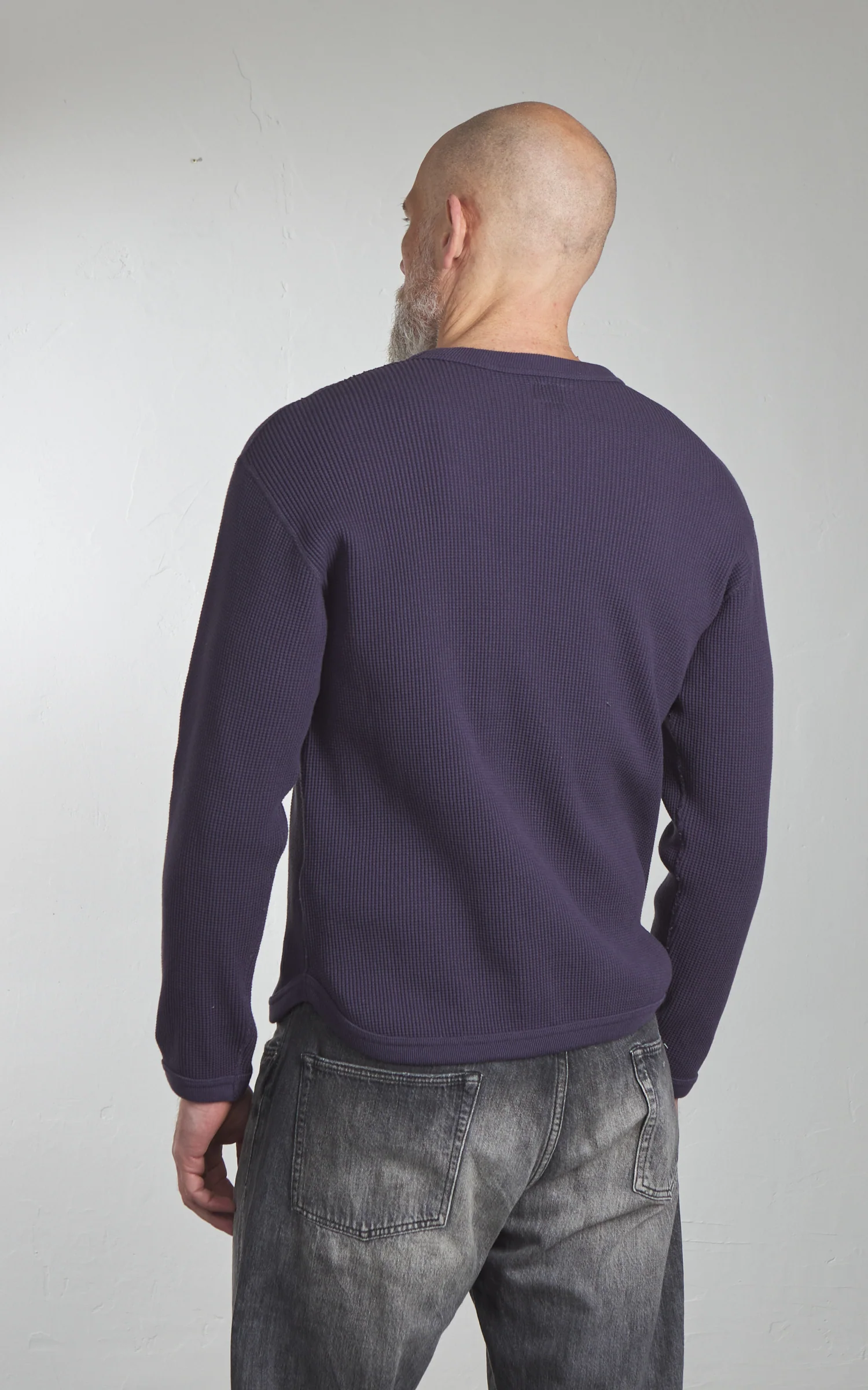 Fullcount 5964-25 Heavyweight Waffle Longsleeve T-Shirt Egg Plant - Image 6
