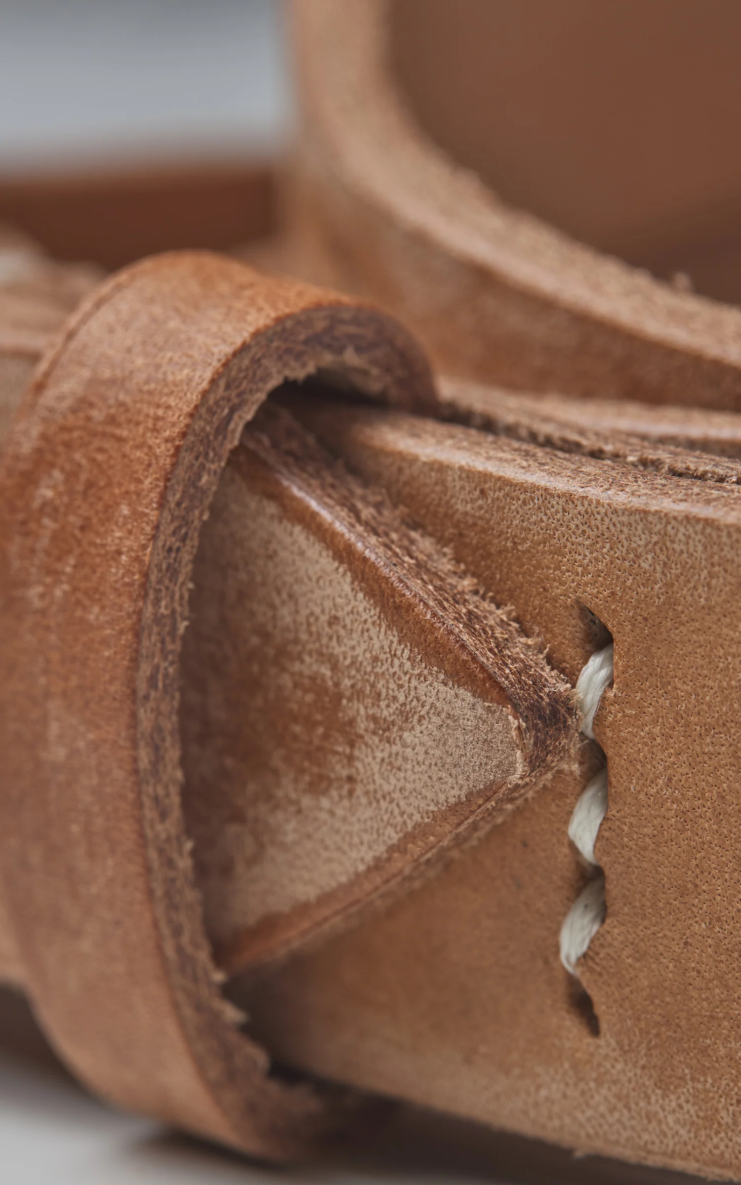 Fullcount 6218 Wild Leather Narrow Belt Natural - Image 2