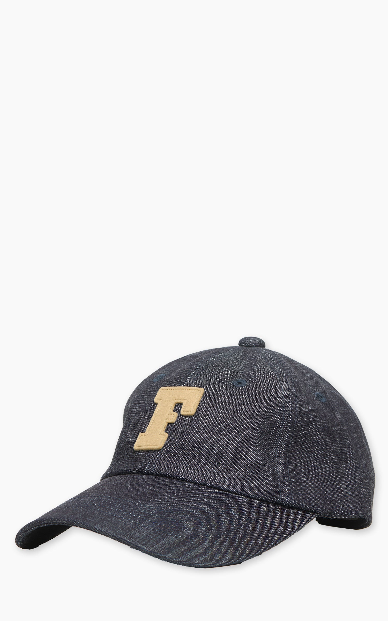 Fullcount 6843L 6 Panel Low-Crown Denim Baseball "F" Cap Indigo