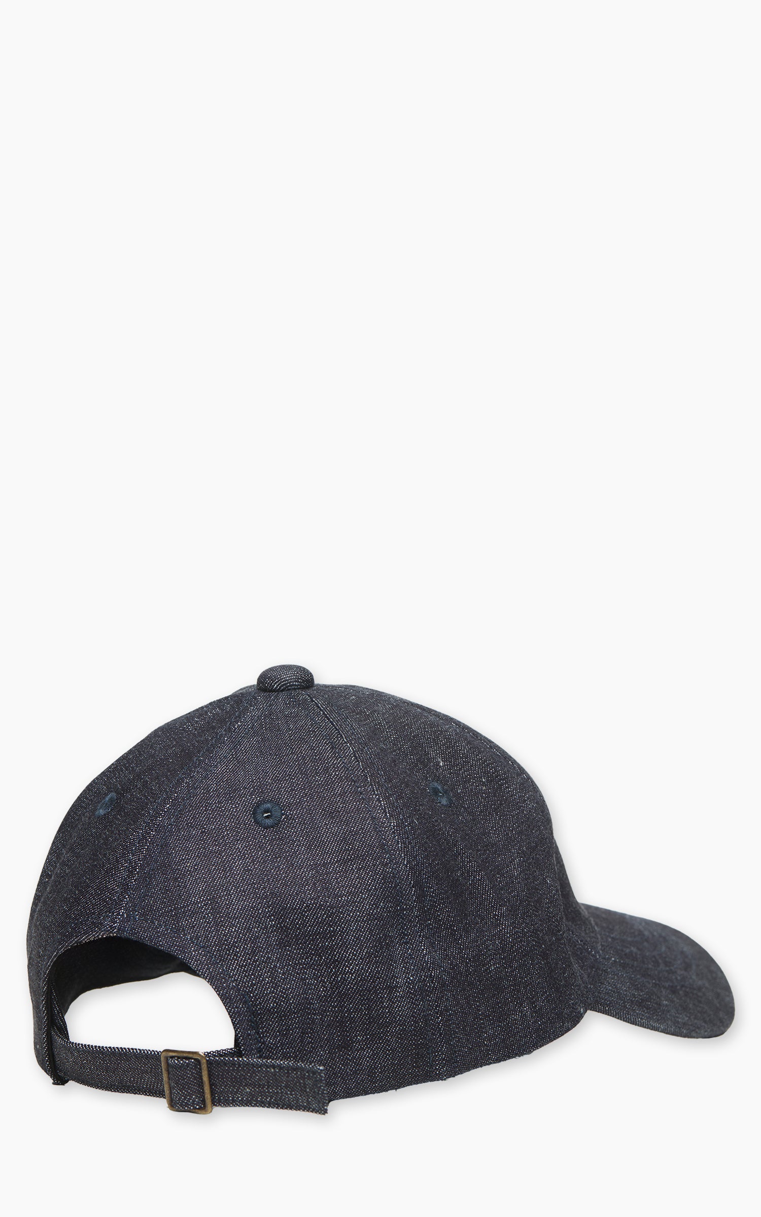 Fullcount 6843L 6 Panel Low-Crown Denim Baseball "F" Cap Indigo - Image 2
