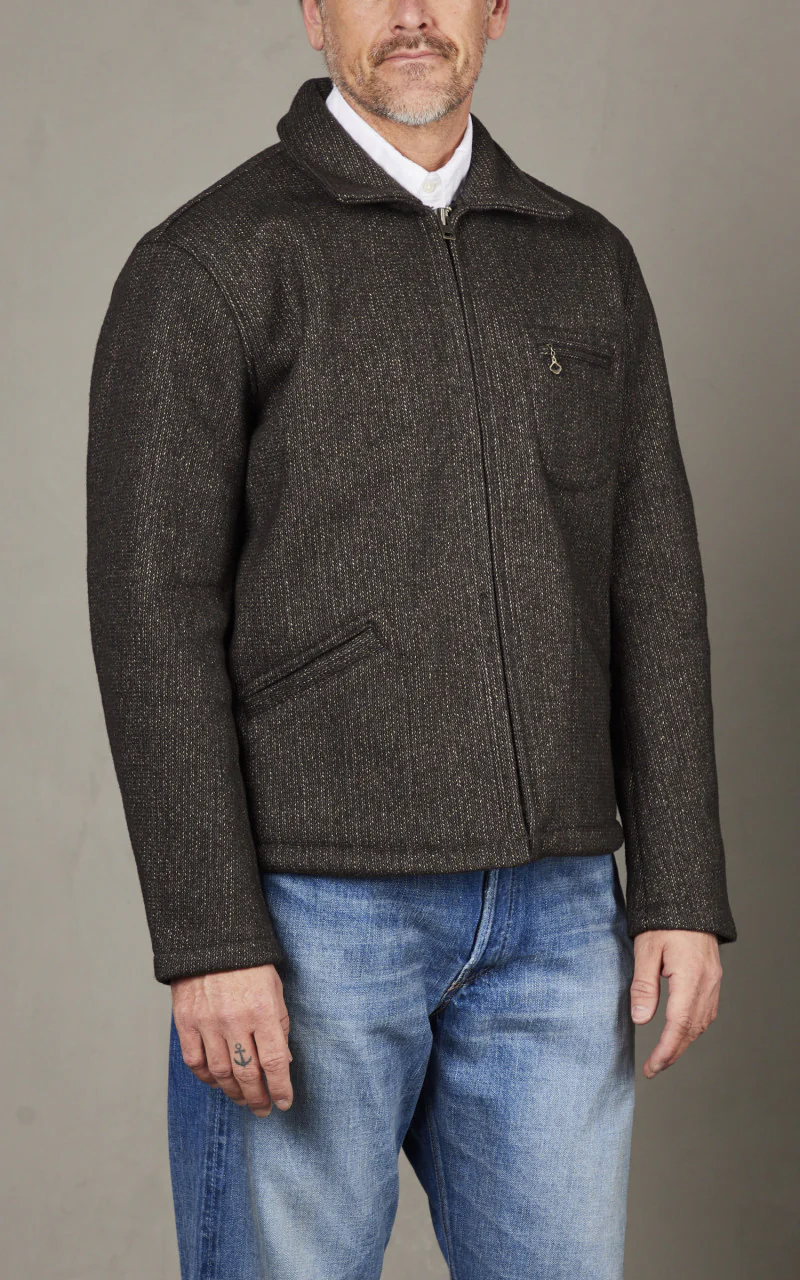 BBJ-024 Browns Beach Truckers Jacket Oxford Grey - Image 2