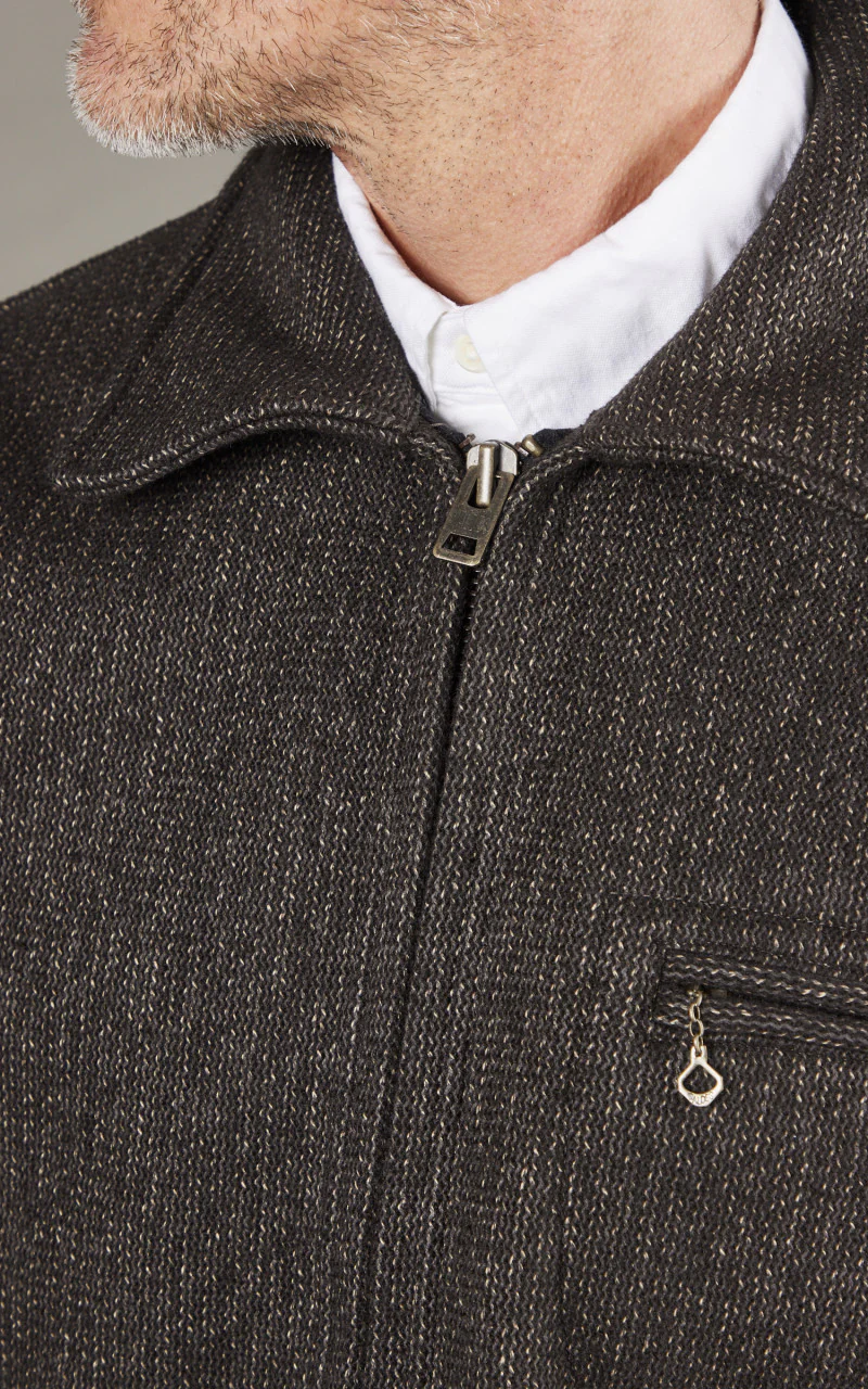 BBJ-024 Browns Beach Truckers Jacket Oxford Grey - Image 5