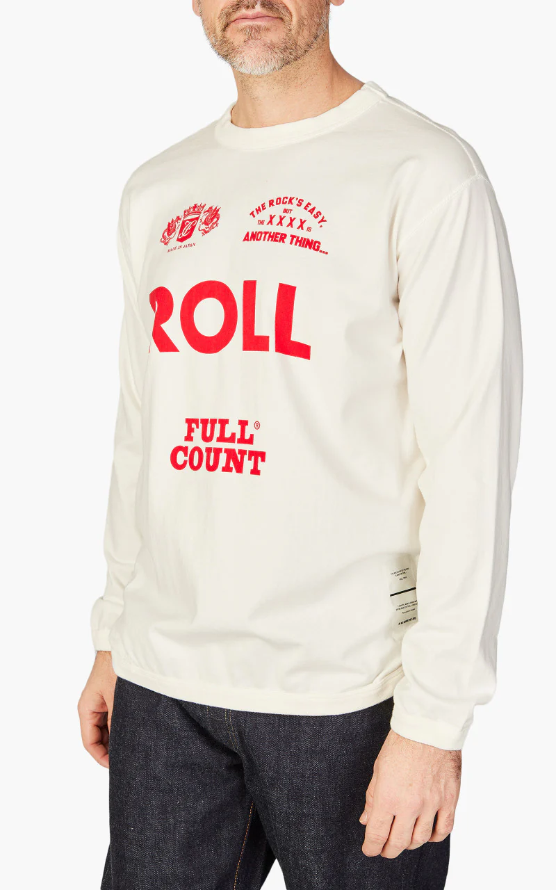 RL-005 Flat Seam Heavyweight Longsleeve T-Shirt White - Image 4