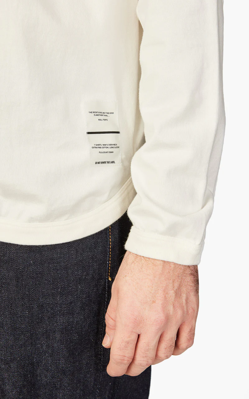 RL-005 Flat Seam Heavyweight Longsleeve T-Shirt White - Image 6