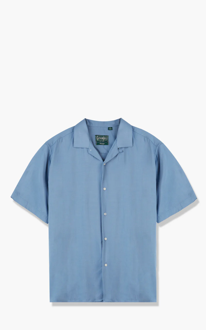 Gitman Vintage Rayon Camp Shirt Sky Blue Pastel