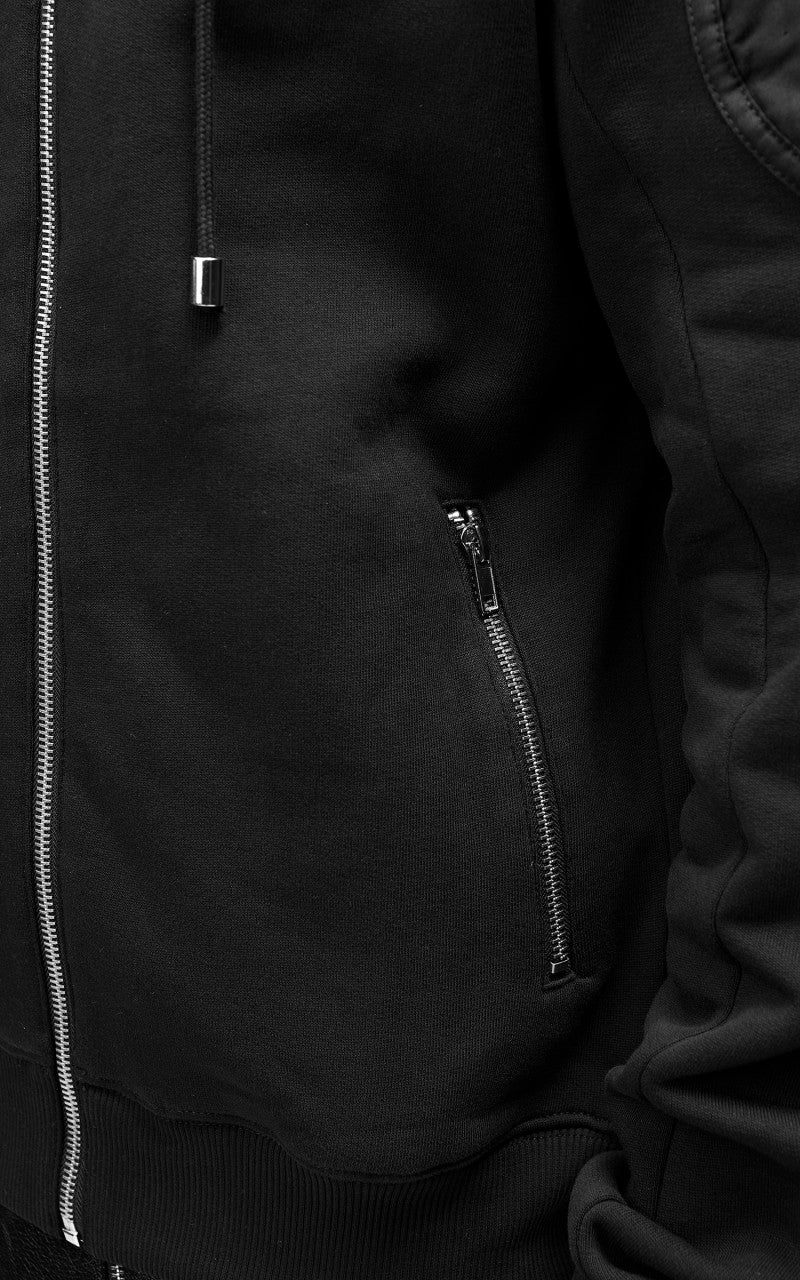 GmbH Murad Jersey Jacket With Extended Collar Black - Image 7