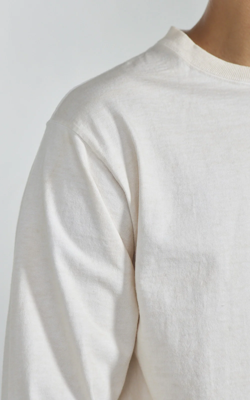Good On Heavy Jersey L/S Crew T-Shirt P-Natural - Image 4