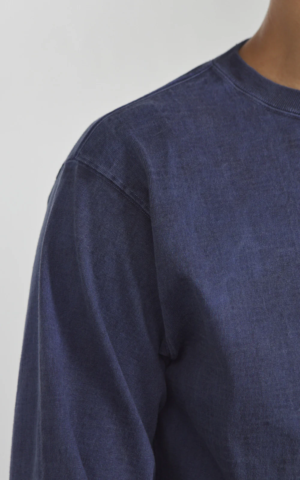 Good On Heavy Jersey L/S Crew T-Shirt P-Navy - Image 4