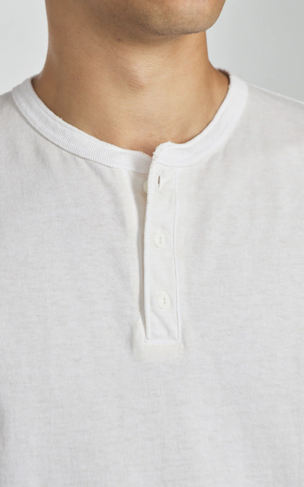 Good On L/S Henley T-Shirt P-Natural - Image 3