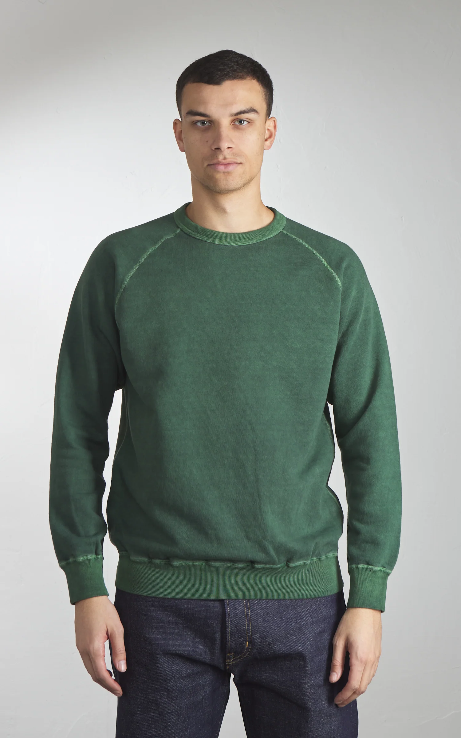 Good On Raglan Crew Sweatshirt P-Dark Green - Image 2