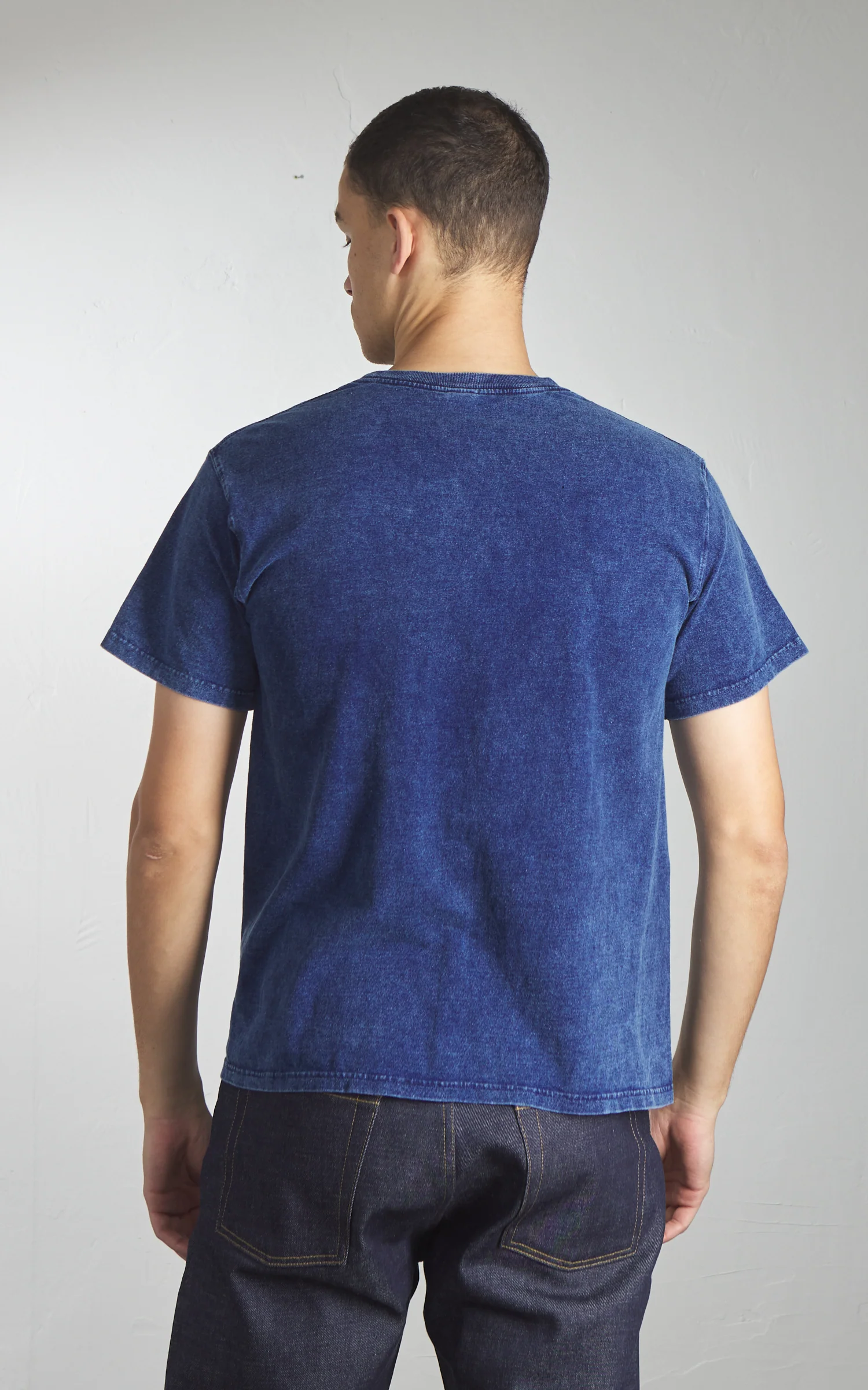 Good On S/S Crew T-Shirt Indigo Shave - Image 6