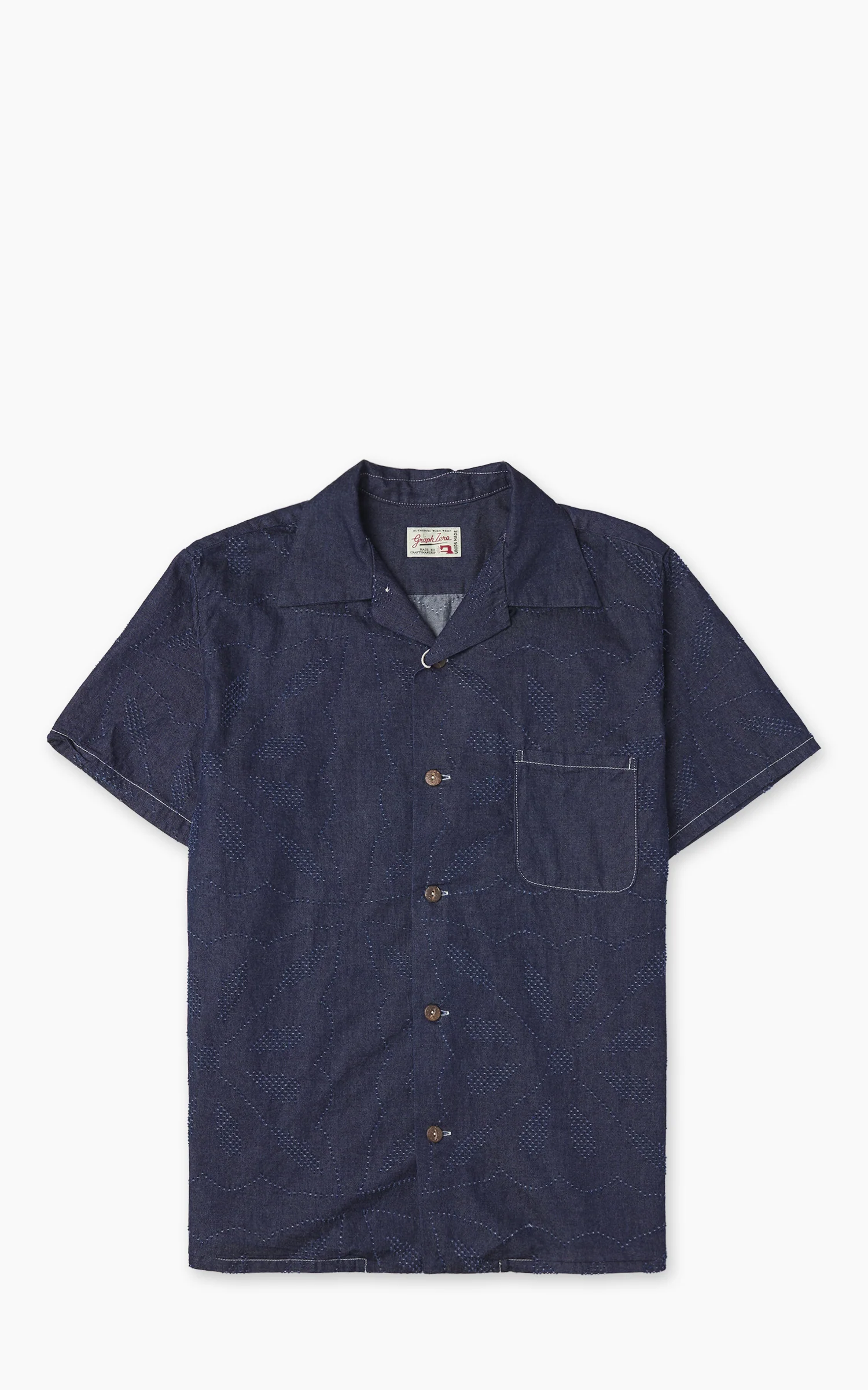 Graph Zero Aloha Shirt Flowers Indigo