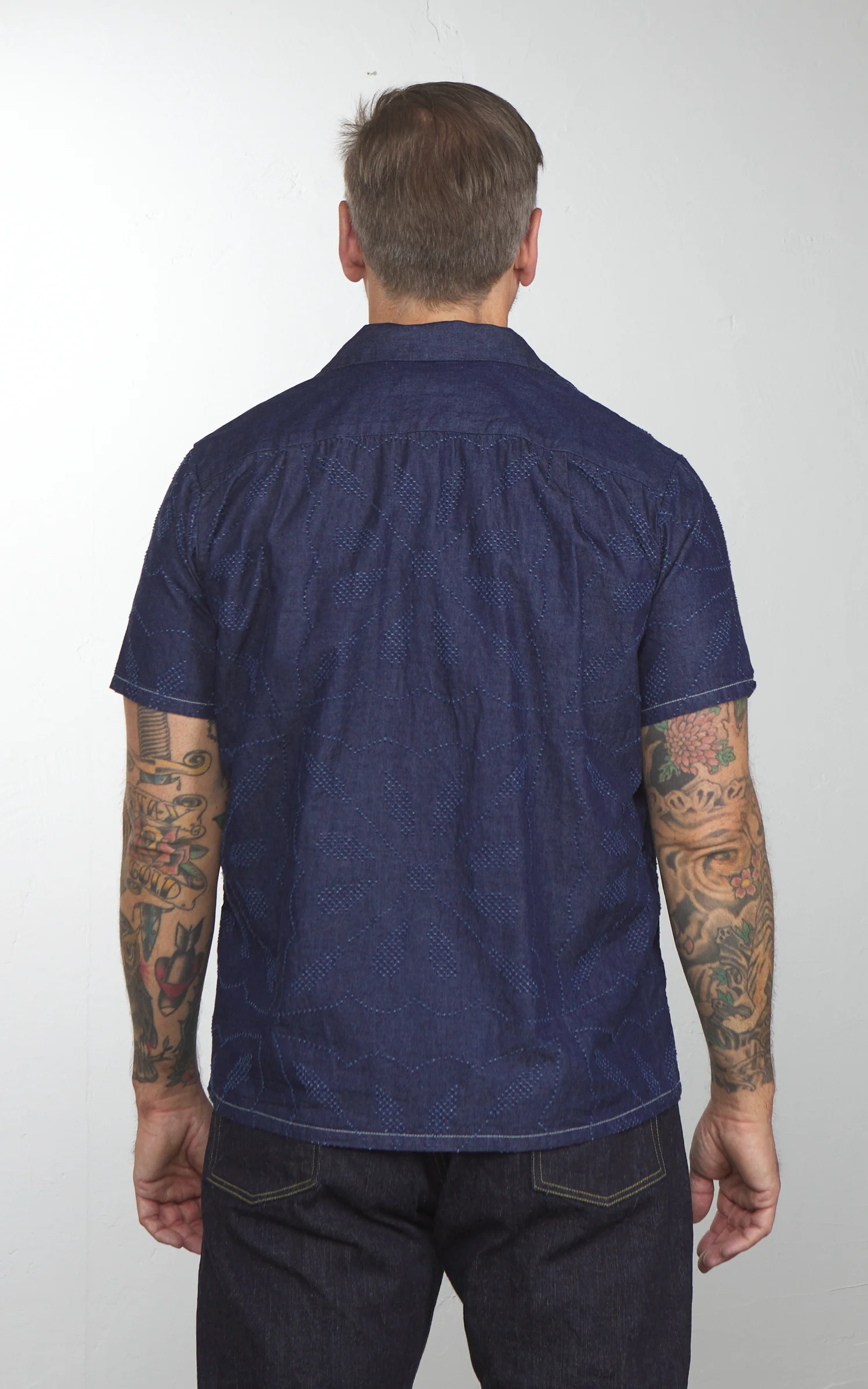 Graph Zero Aloha Shirt Flowers Indigo - Image 5