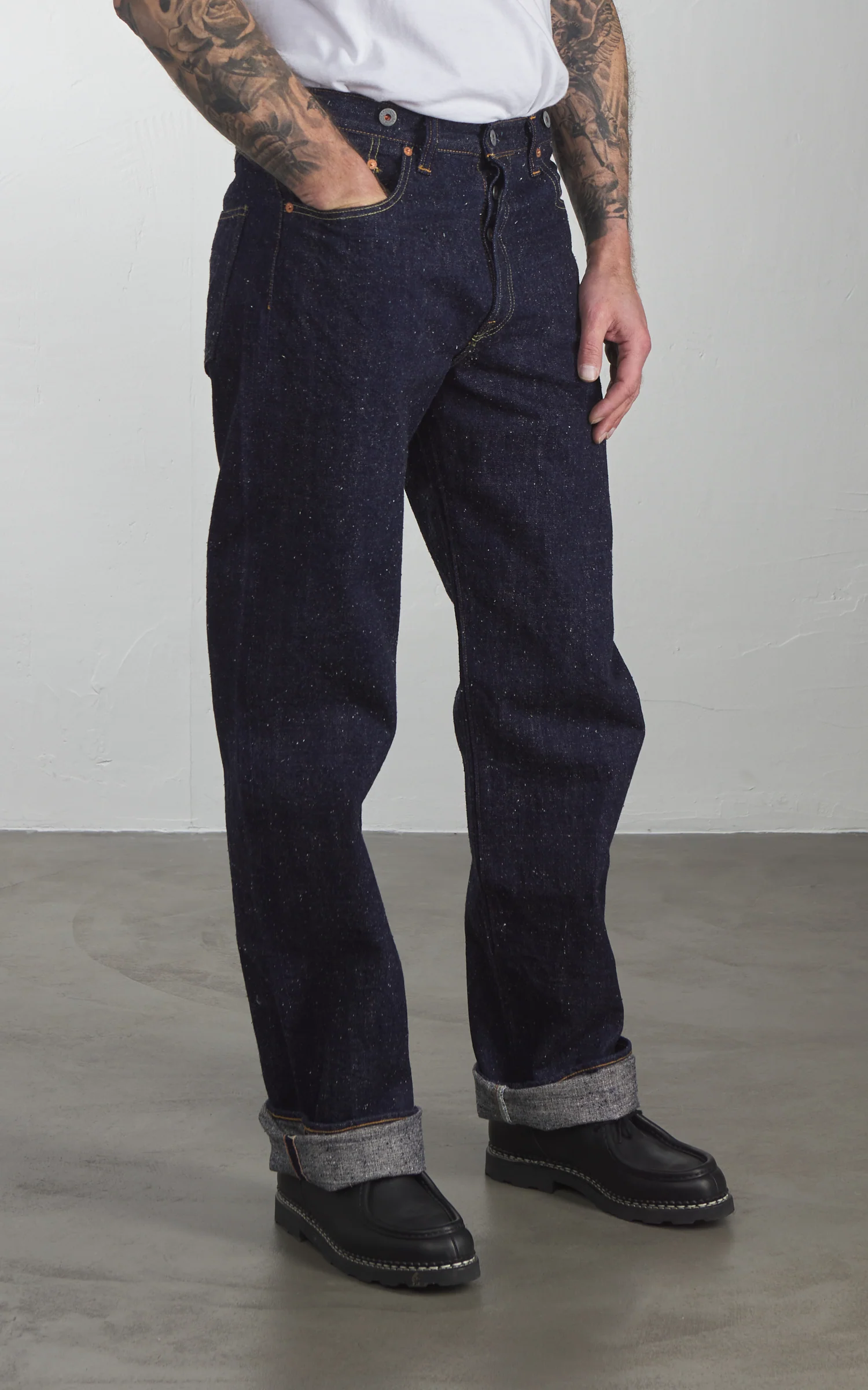 Graph Zero Heritage Loose Straight Jeans Nep Denim Indigo 15oz - Image 6