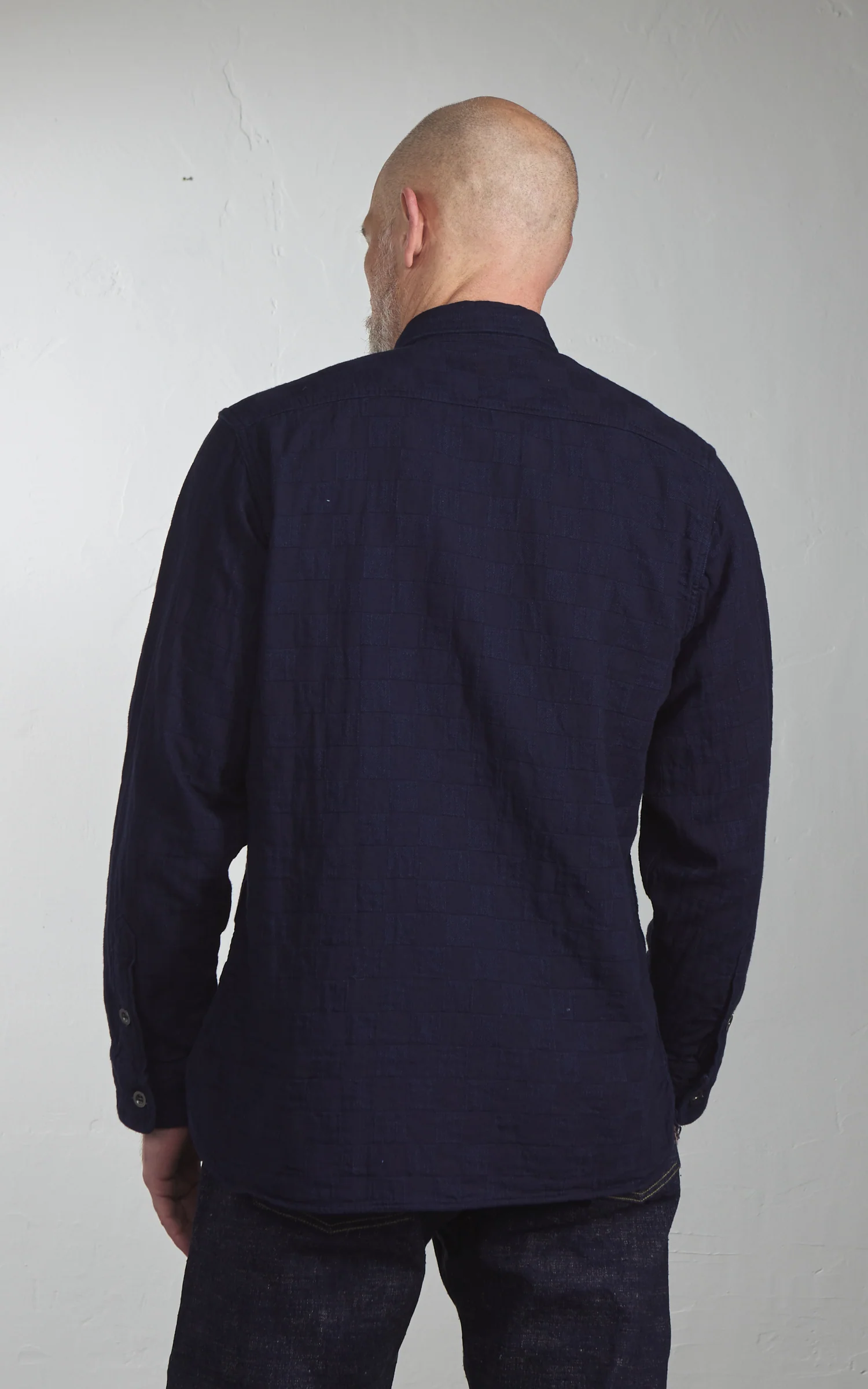 Graph Zero Officer L/S Shirt Indigo Plaid - Image 4