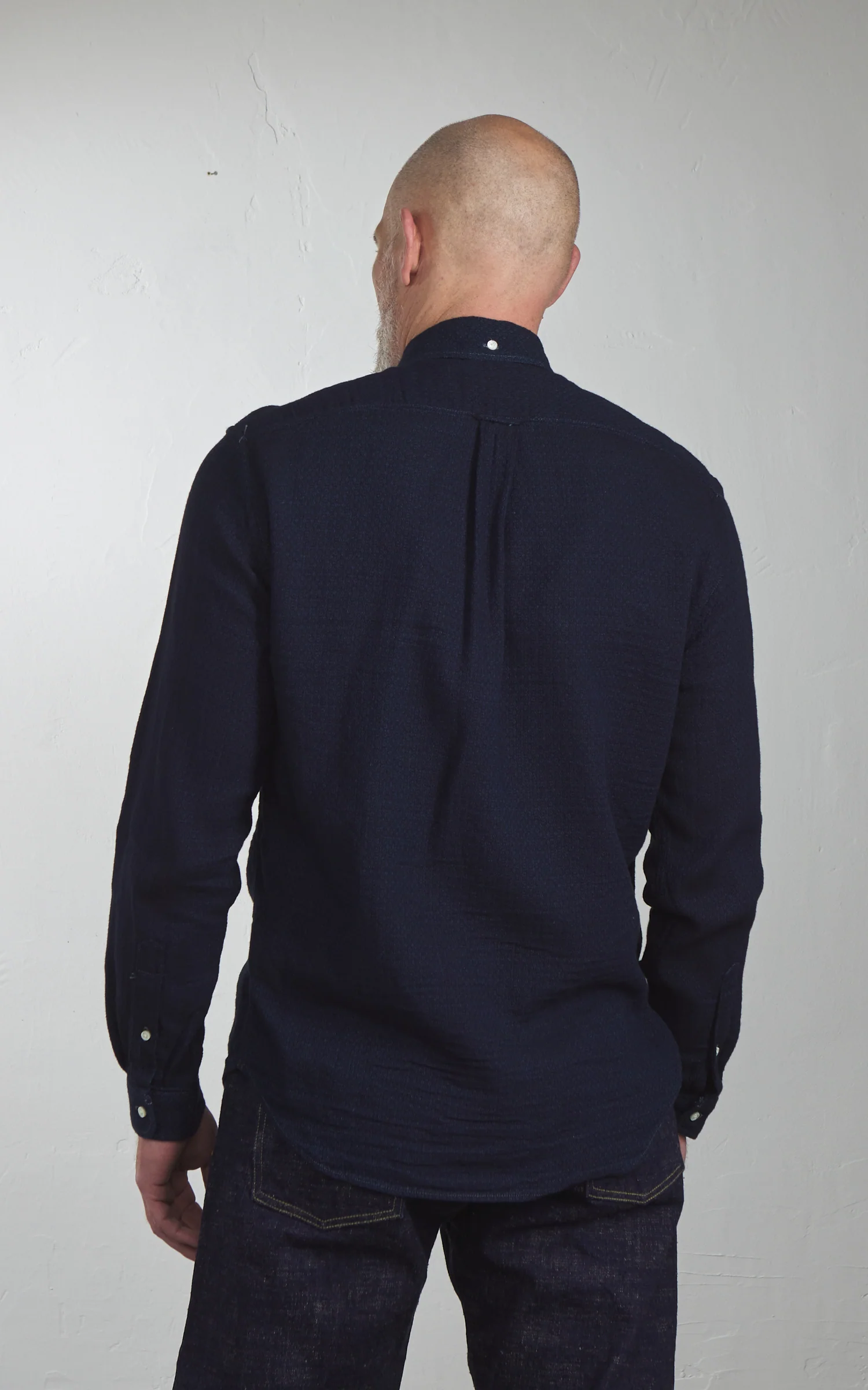 Graph Zero Standard Selvedge Button-Down Shirt Indigo - Image 4