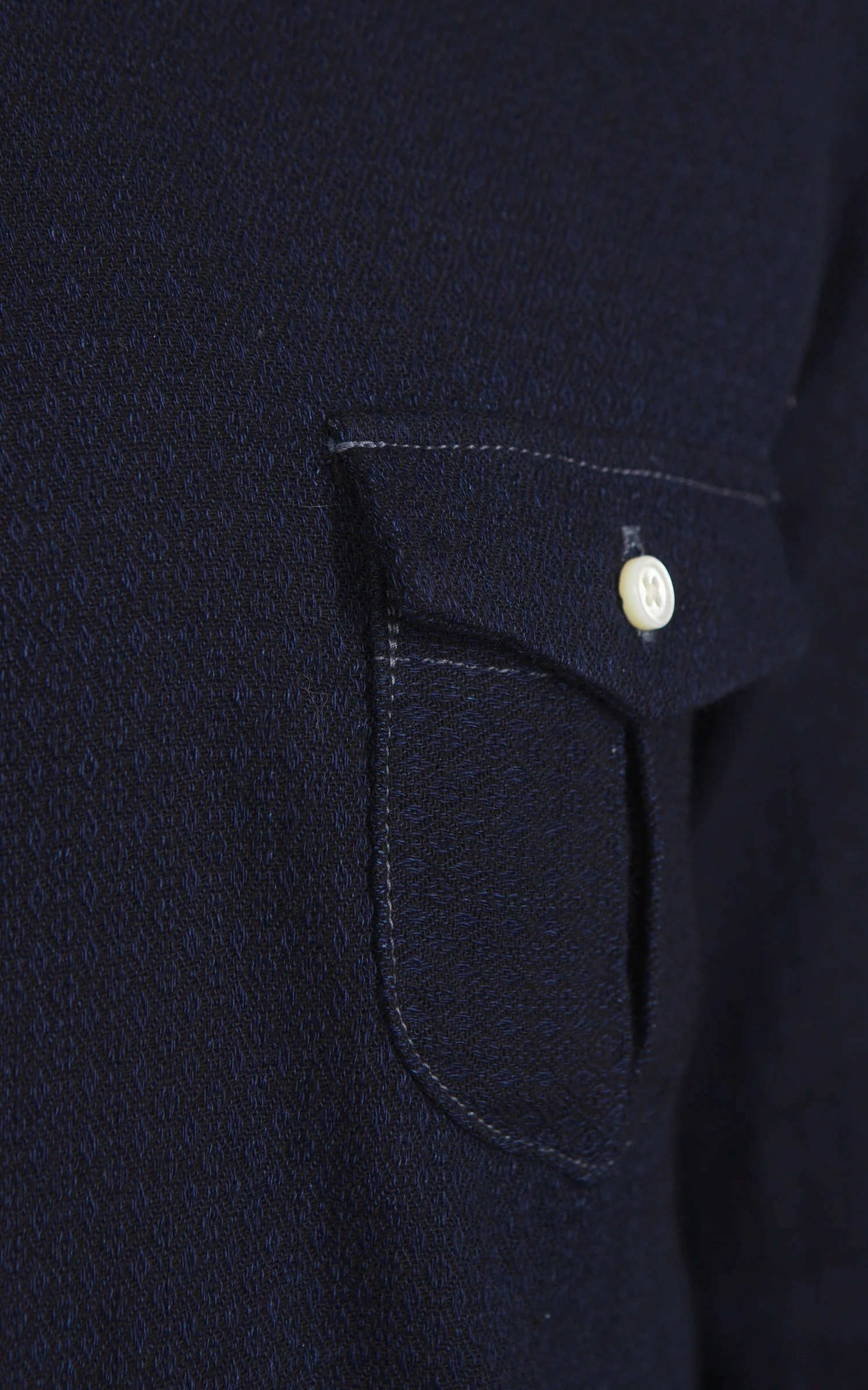 Graph Zero Standard Selvedge Button-Down Shirt Indigo - Image 5