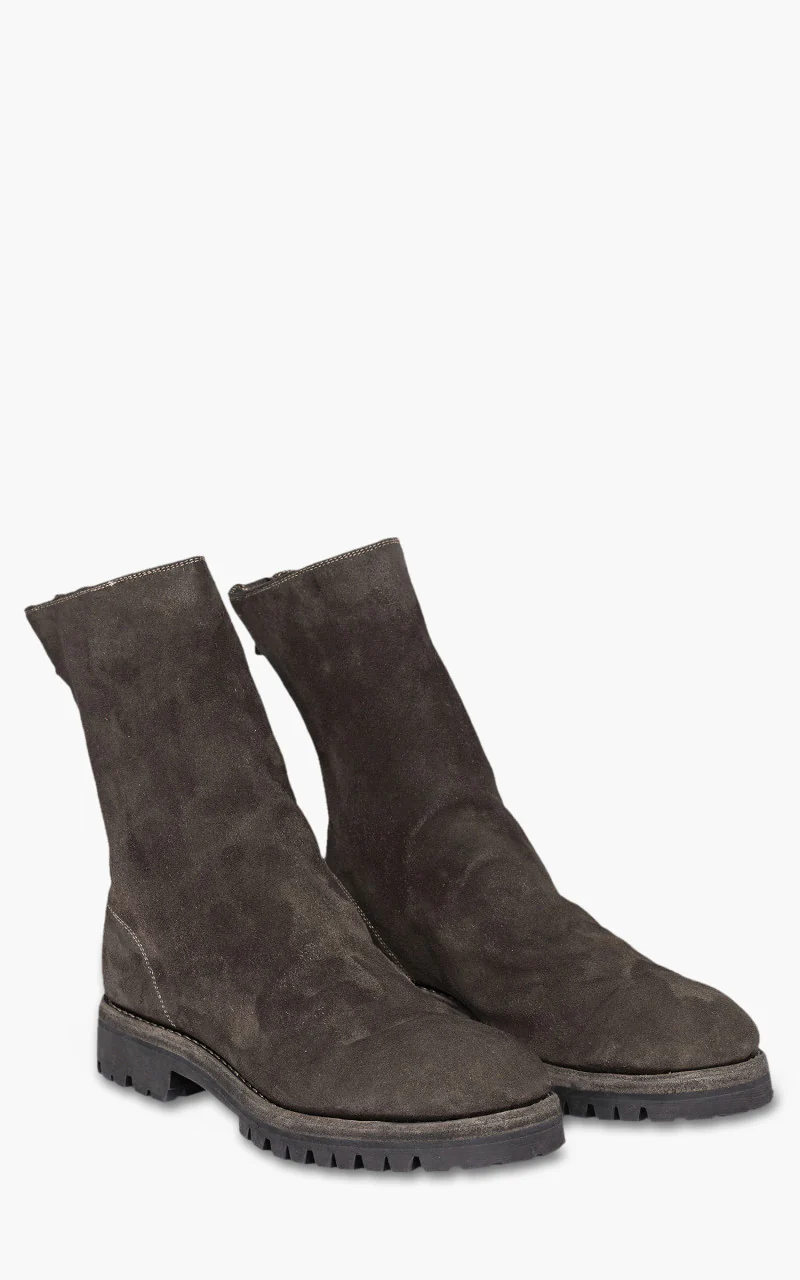 Guidi 788V Back Zip High Boot Calf Reverse Charcoal Brown - Image 2