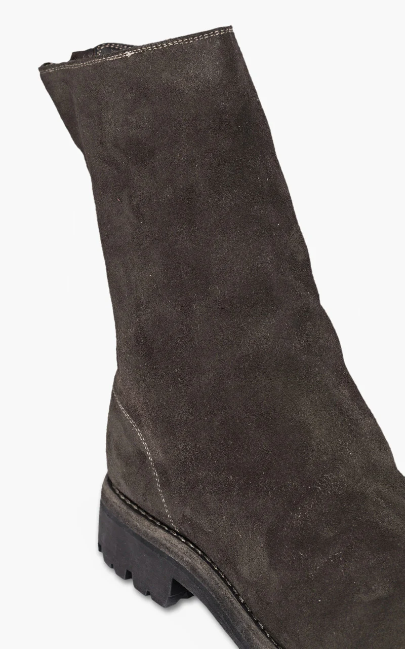 Guidi 788V Back Zip High Boot Calf Reverse Charcoal Brown - Image 3