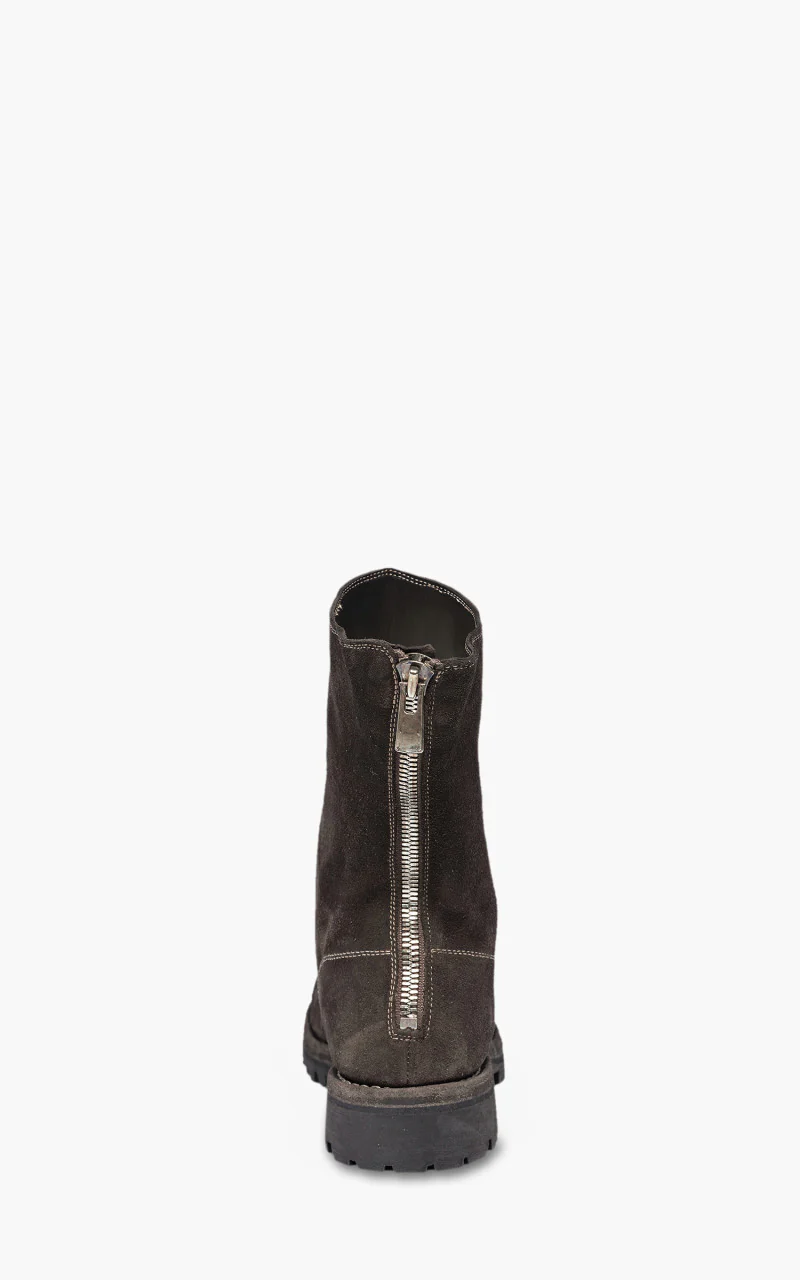 Guidi 788V Back Zip High Boot Calf Reverse Charcoal Brown - Image 5