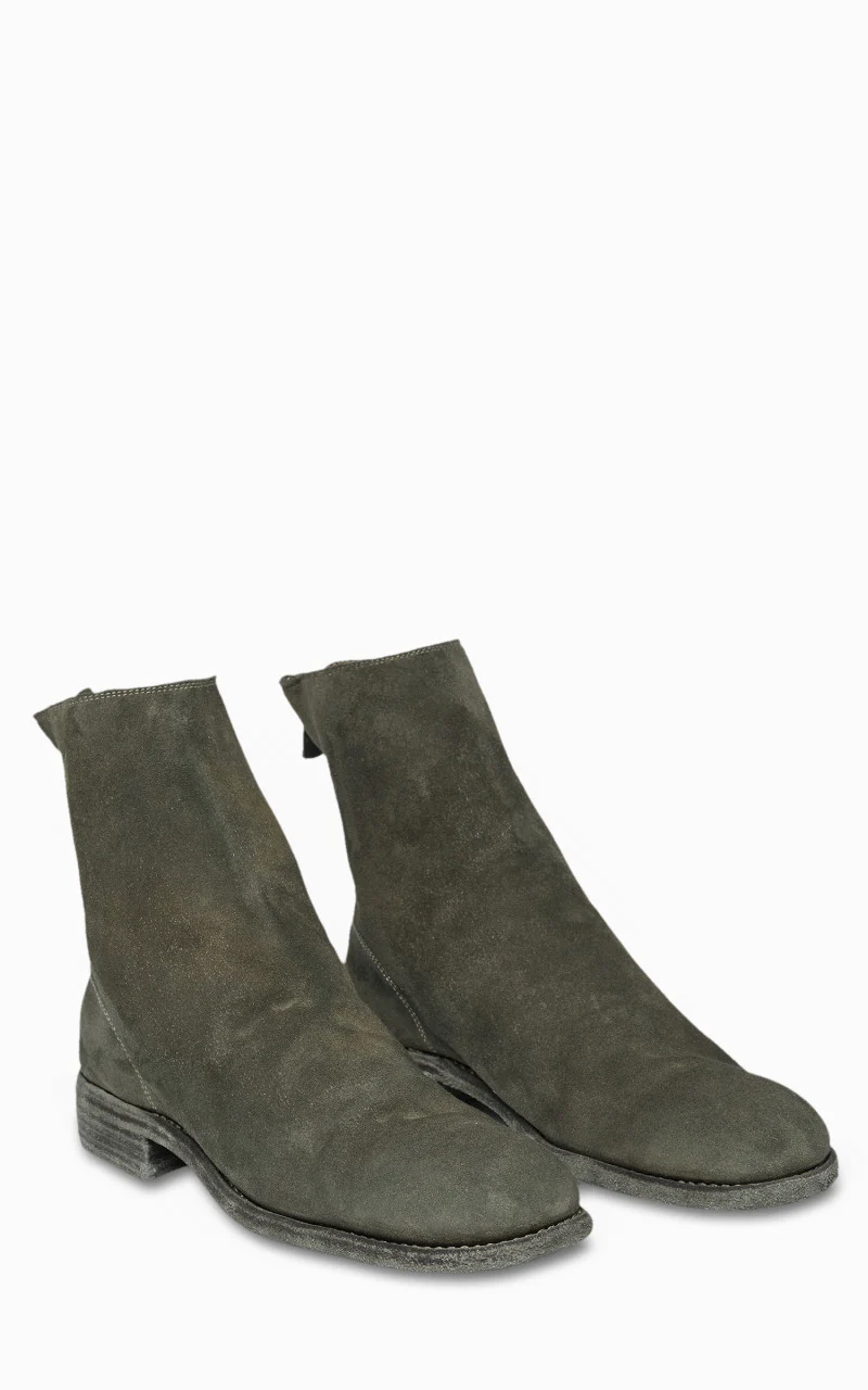 Guidi 986 Back Zip Boot Calf Reverse Military Green/Grey - Image 2