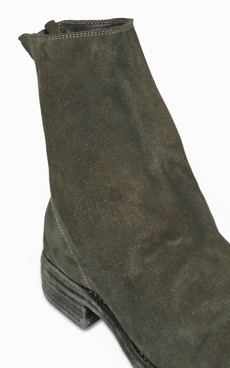 Guidi 986 Back Zip Boot Calf Reverse Military Green/Grey - Image 3