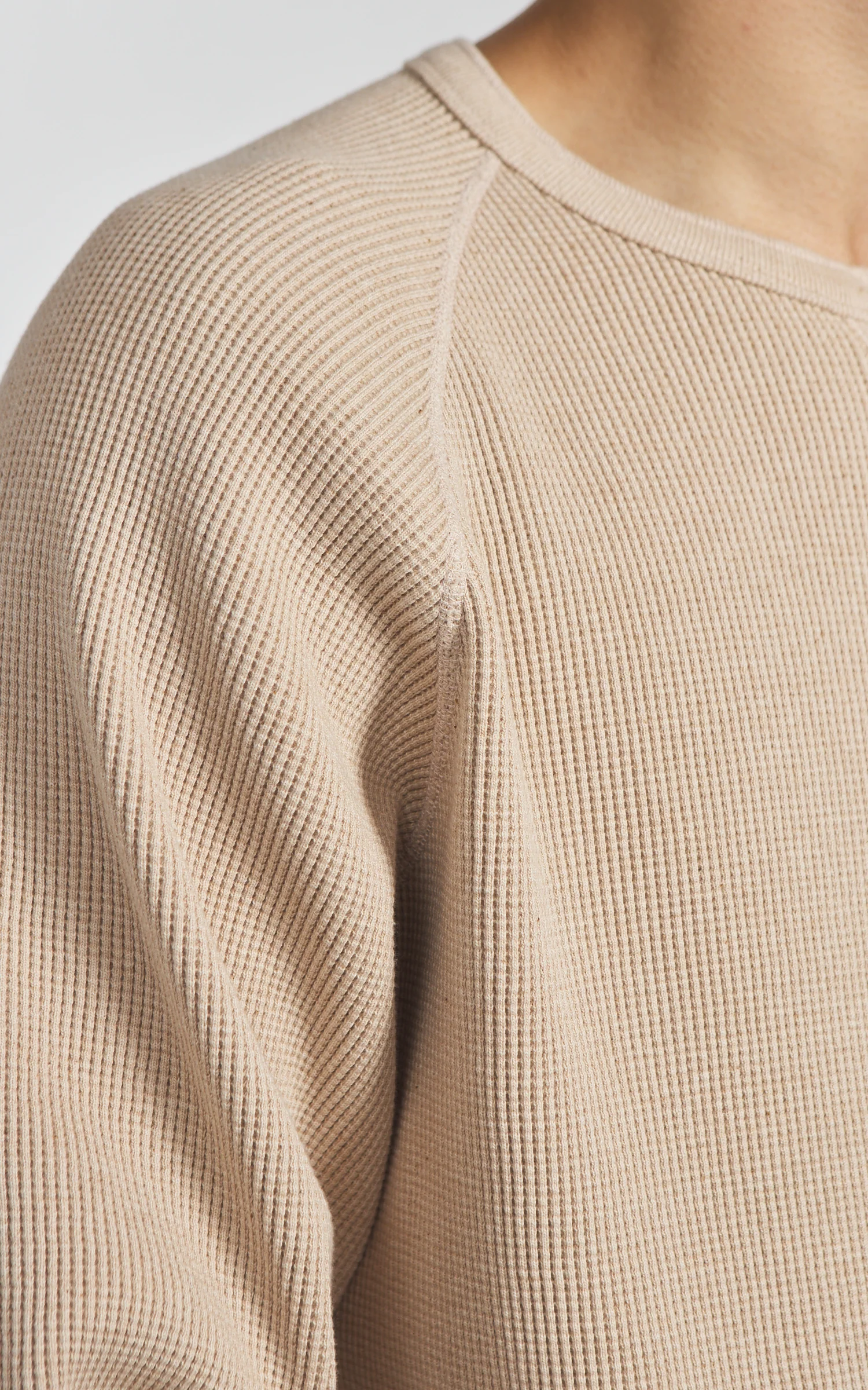 Wonder Looper Foxfibre® Heavyweight Waffle Henley Coyote 15 - Image 7