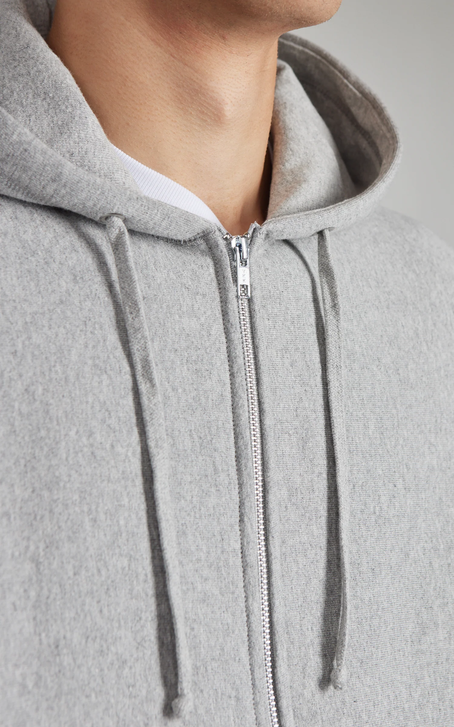 House Of Blanks Heavyweight Zip Hooded Sweatshirt Heather Grey - Image 5