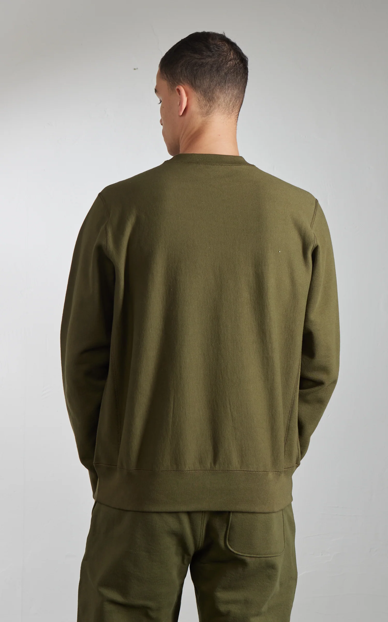 House Of Blanks Heavyweight Crewneck Sweatshirt Olive Drab - Image 6
