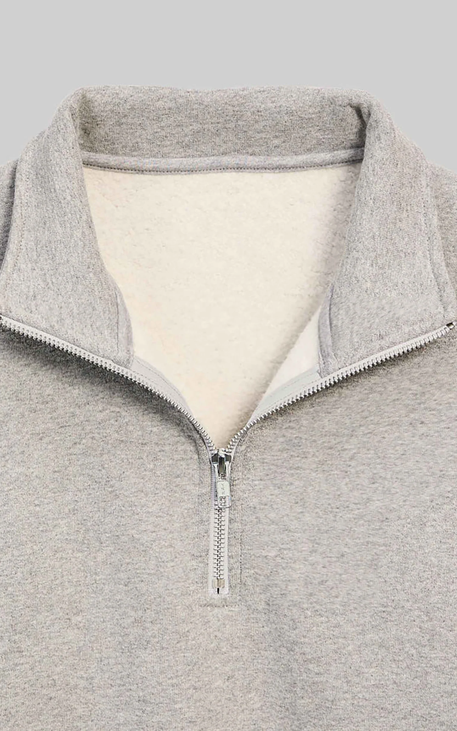 House Of Blanks Heavyweight Quarter Zip Sweatshirt Heather Grey - Image 3