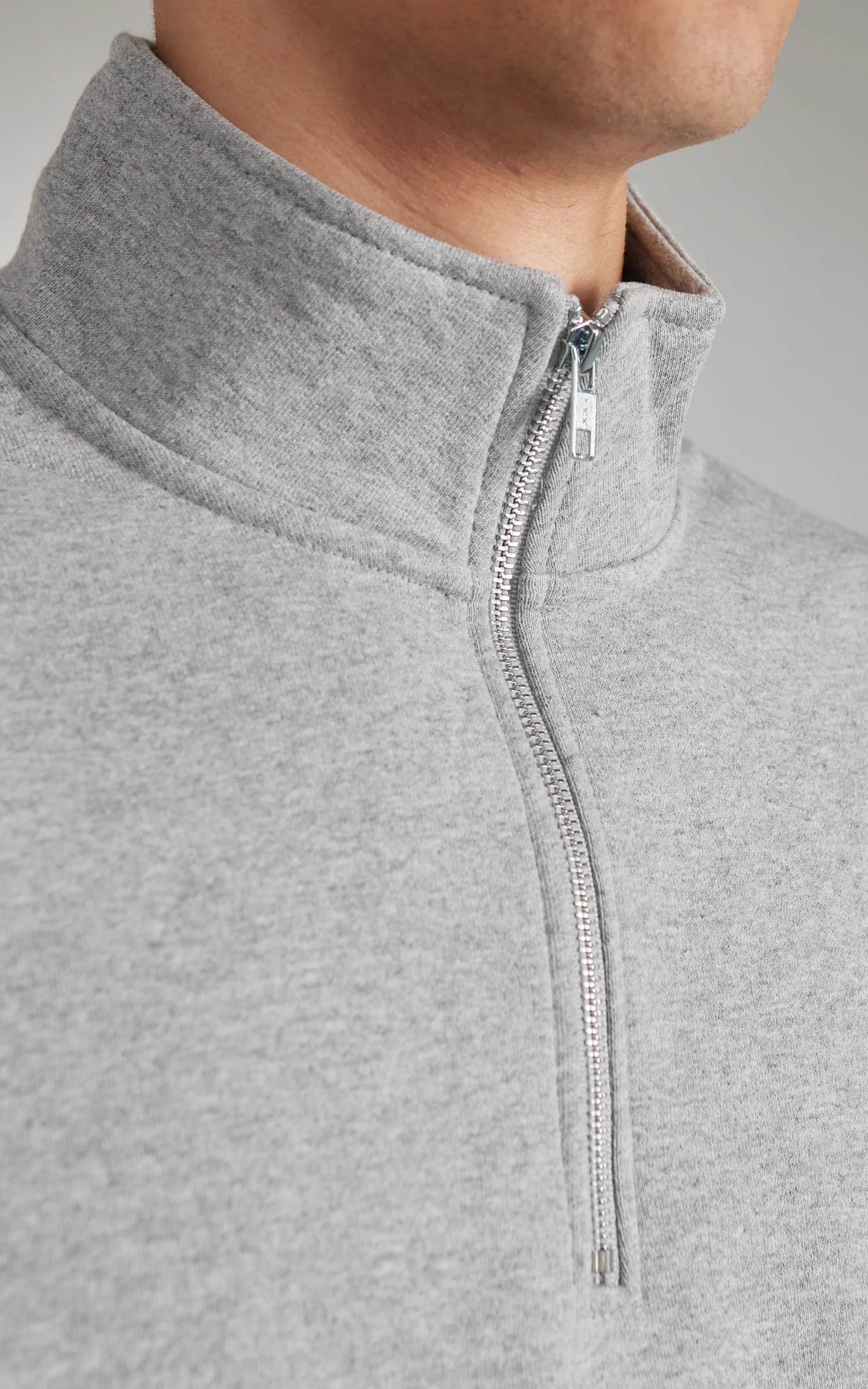 House Of Blanks Heavyweight Quarter Zip Sweatshirt Heather Grey - Image 6