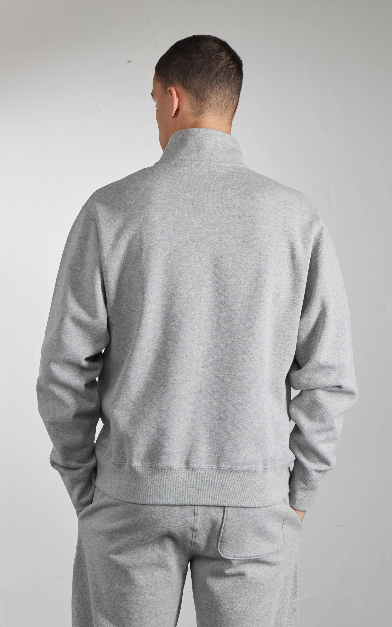 House Of Blanks Heavyweight Quarter Zip Sweatshirt Heather Grey - Image 7