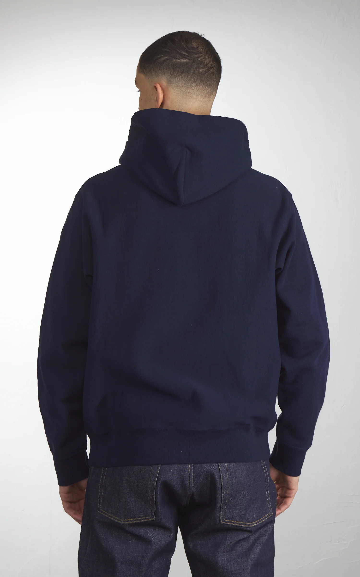 House Of Blanks Heavyweight Relaxed Fit Hooded Sweatshirt Navy - Image 3