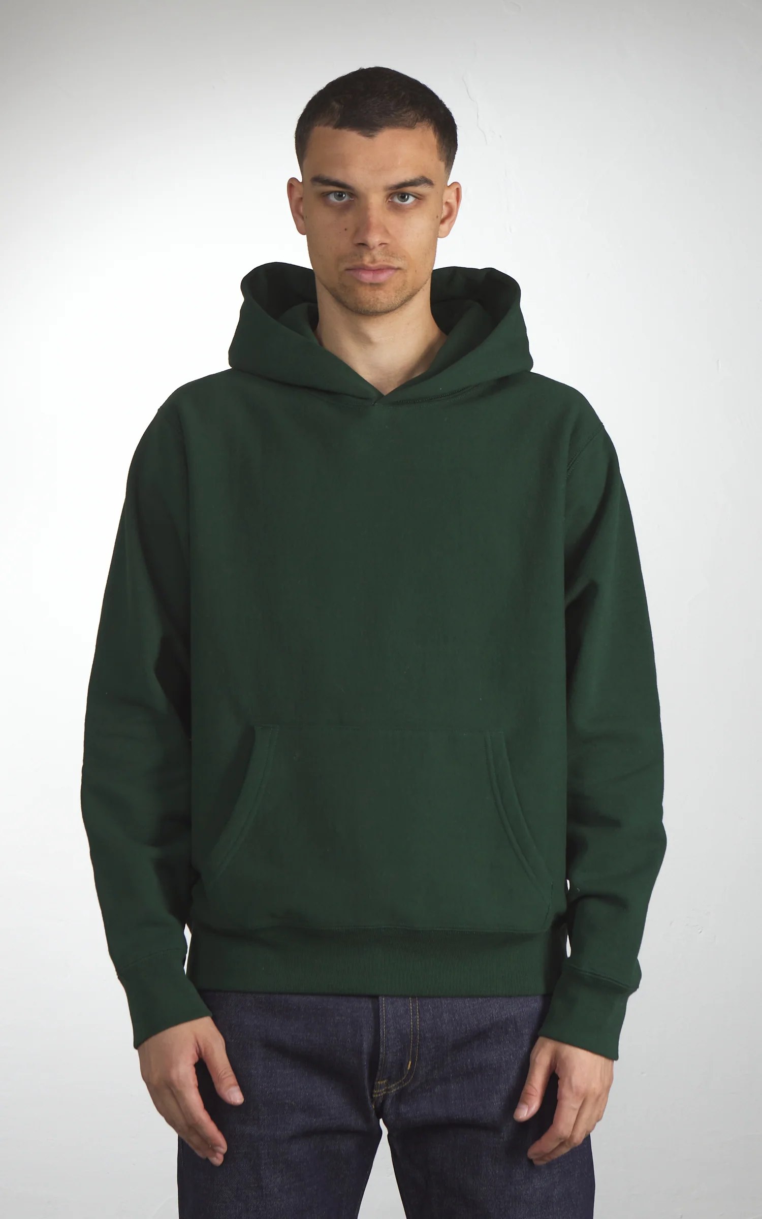 House Of Blanks Heavyweight Relaxed Fit Hooded Sweatshirt Forest Green - Image 2