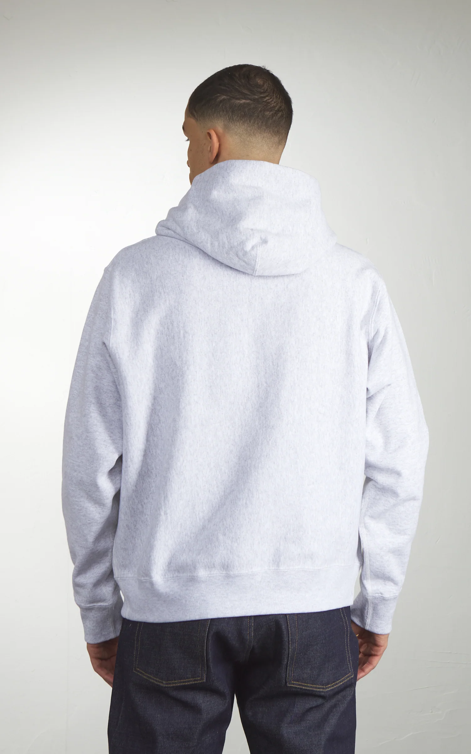 House Of Blanks Heavyweight Relaxed Fit Hooded Sweatshirt Heather Ash - Image 3